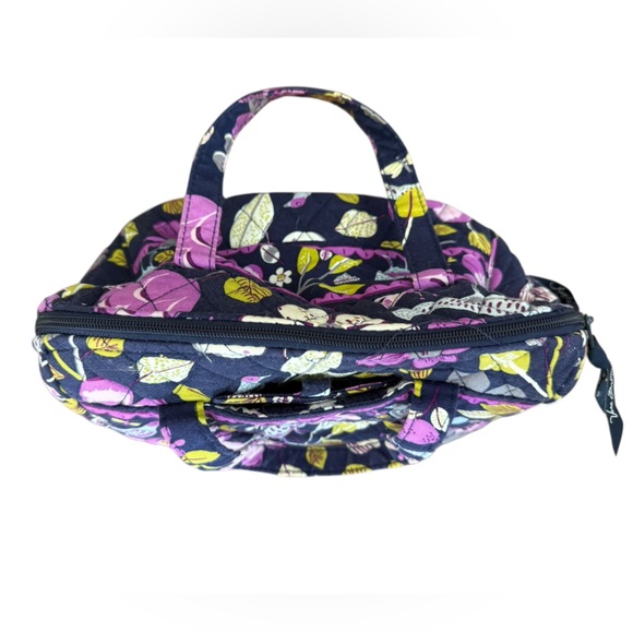 💥2/$15 Vera Bradley floral nightingale navy purple chartreuse wipeable lunchbag - Picture 5 of 10